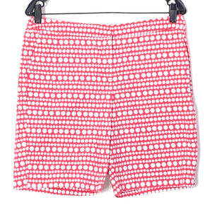Boden Shorts Womens Coral White Size 8 Textured Polka Dot Zip Clasp Preppy
